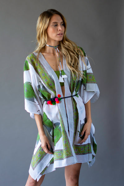 Kimono Abierto Corto Verde