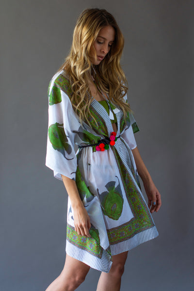 Kimono Abierto Corto Verde